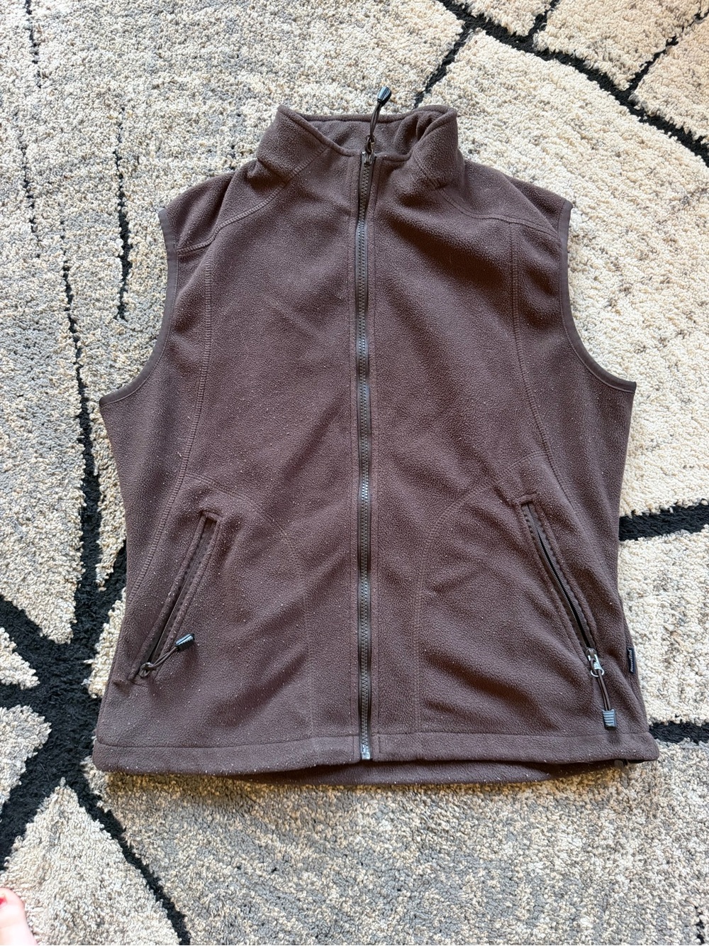 Women’s Brown Fleece Vest - Classic Zip Front